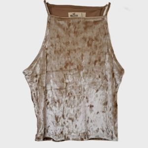 Hollister Tan Velvet Crop Top